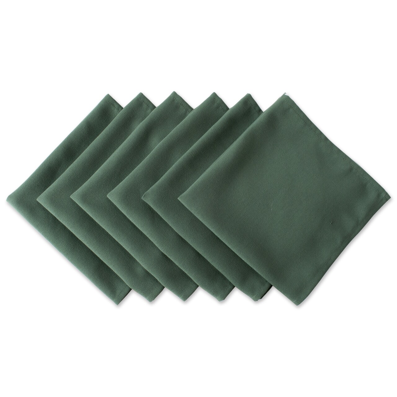 CC Home Furnishings Set of 6 Dark Green Square Cloth Napkins 20"